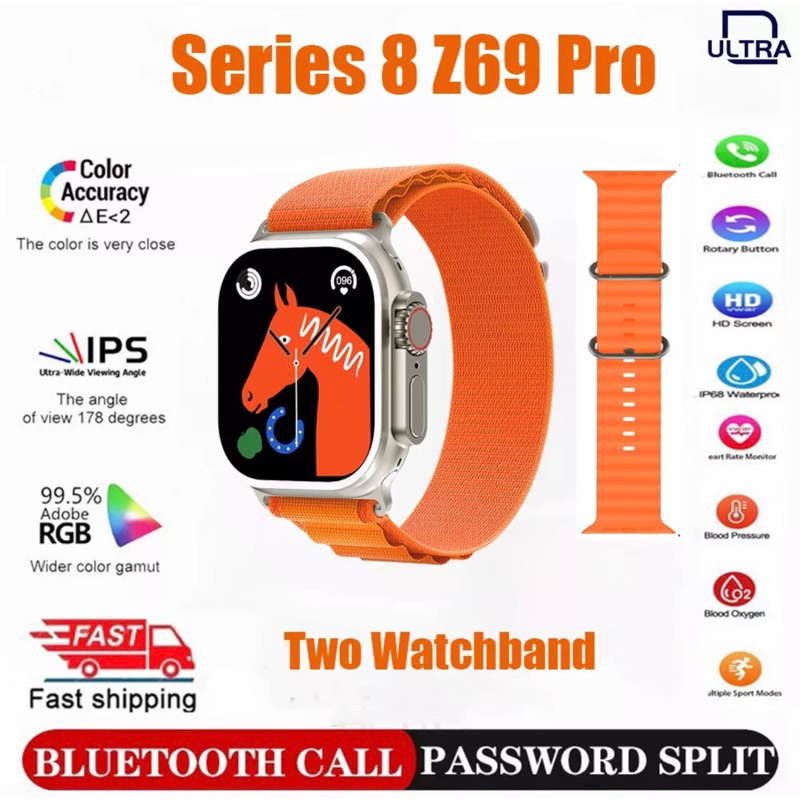 Original series 8 Z69 PRO GPS Tracking bluetooth Phone Call Sport Smartwatch IP68 waterproof