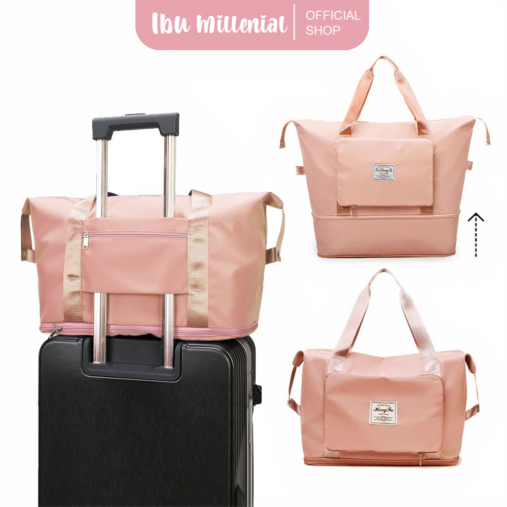IBUMILLENIAL Tas Duffel Lipat Travel Bag Organizer Tas Gym Tahan Air