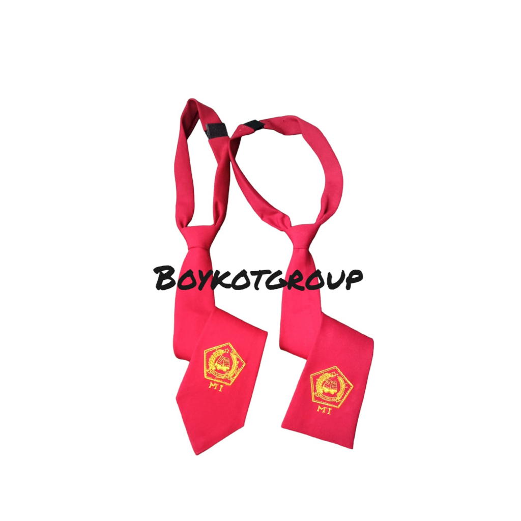 dasi mi bordir perekat panjang bijian  dasi mi panjang bordir kuning