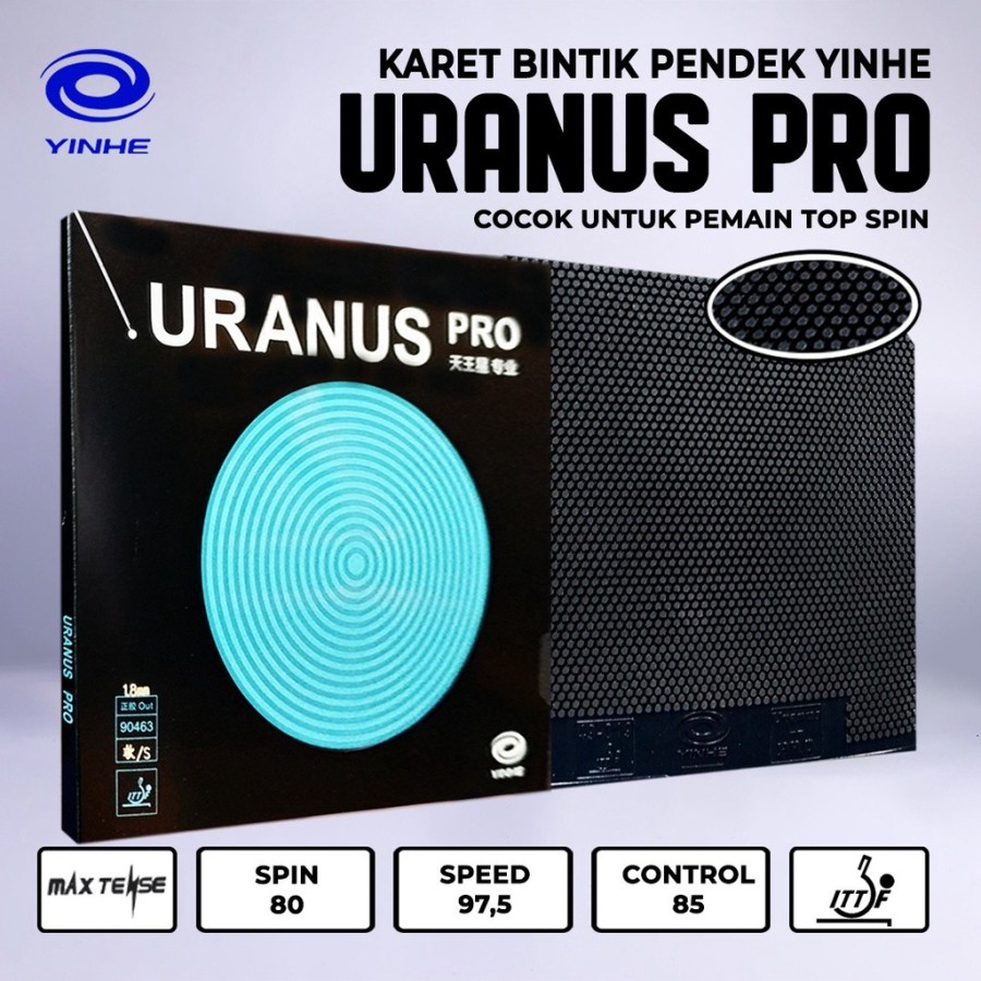 KARET BAT TENIS MEJA PINGPONG YINHE URANUS PRO BINTIK PENDEK SERANG
