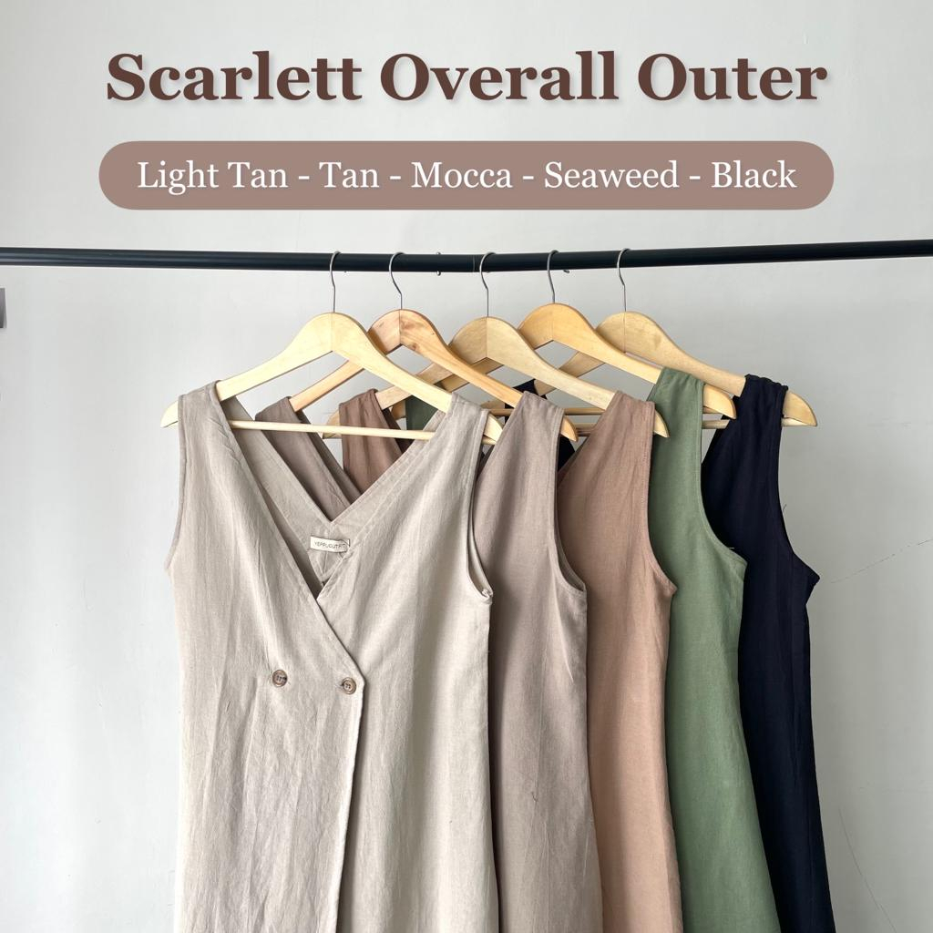 SCARLETT Overall Outer I Overall Outer Berbahan Linen Premium [YEPPUOUTFIT]