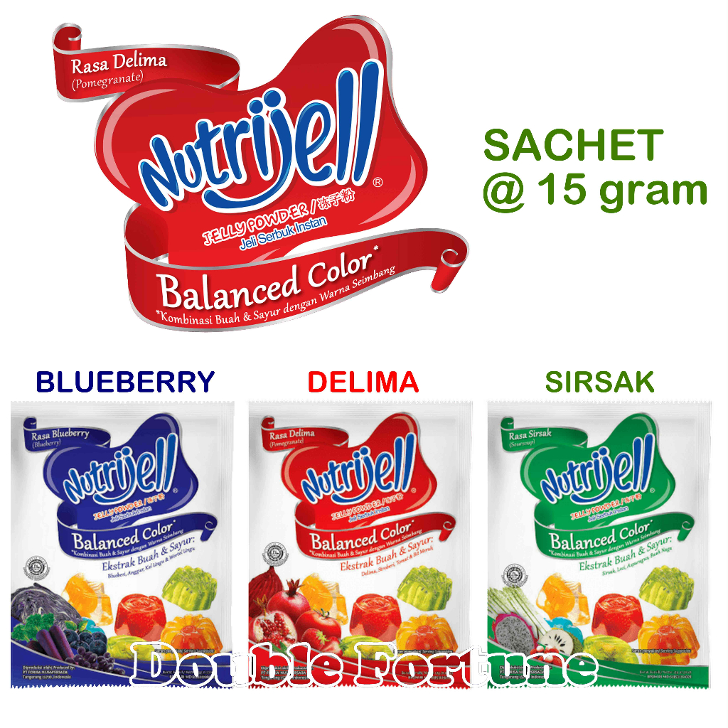 Nutrijell Balanced Color Rasa Delima - Sirsak - Blueberry  15 gr