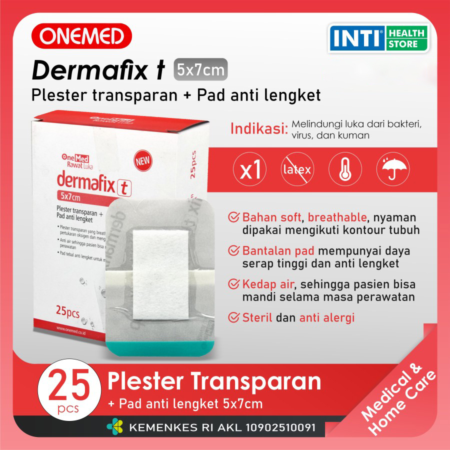 ONEMED Dermafix T Plester 5 x 7 cm Isi 25 Pcs