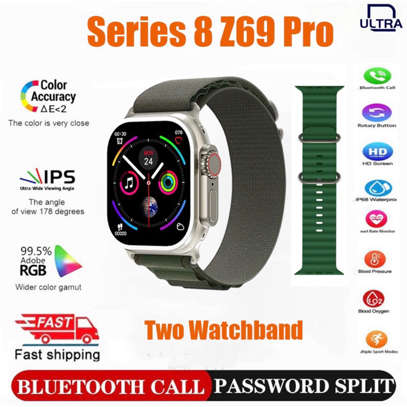 2023 Z69 series 8 Ultra 1:1 GPS 49mm Smartwatch IP68 Waterproof,dustproof, Waterproof full touch scr