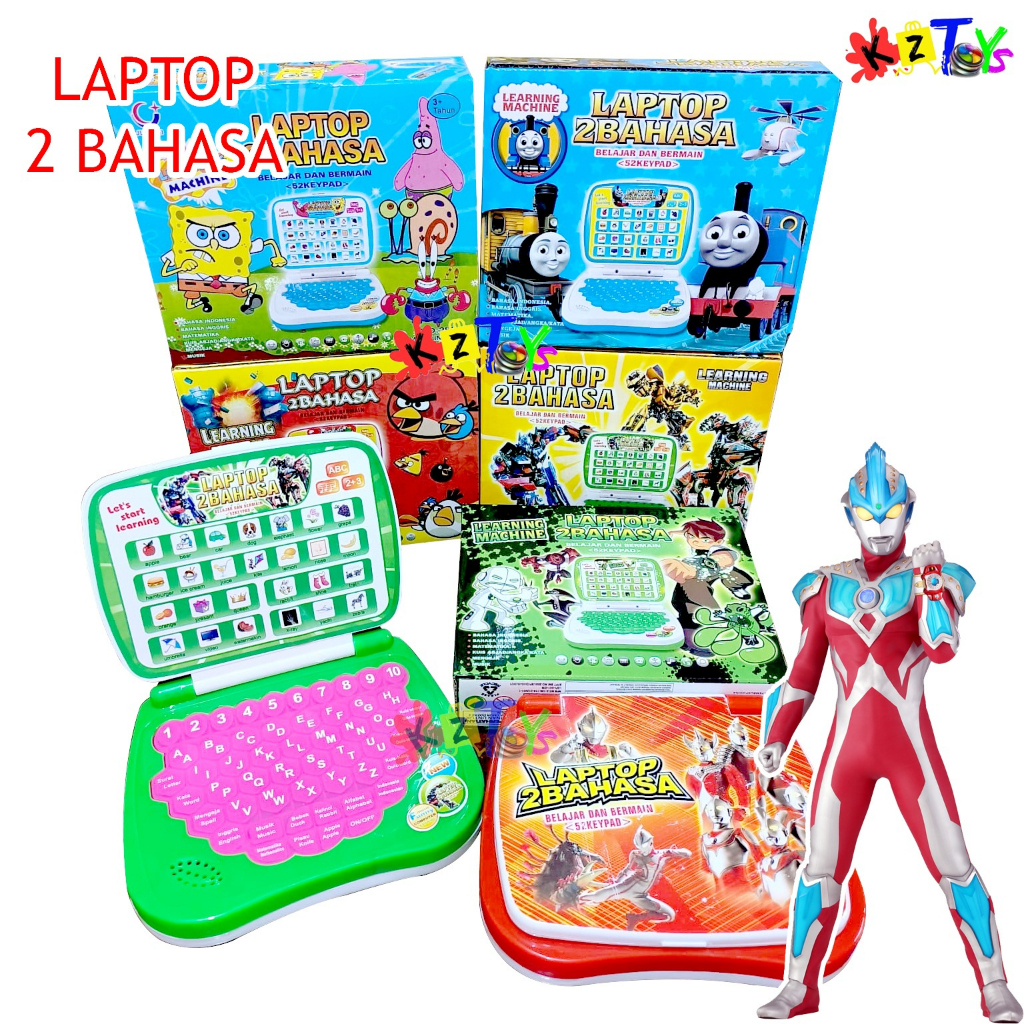 ALAT BANTU BELAJAR MAINAN ANAK LAPTOP 4 BAHASA MINI