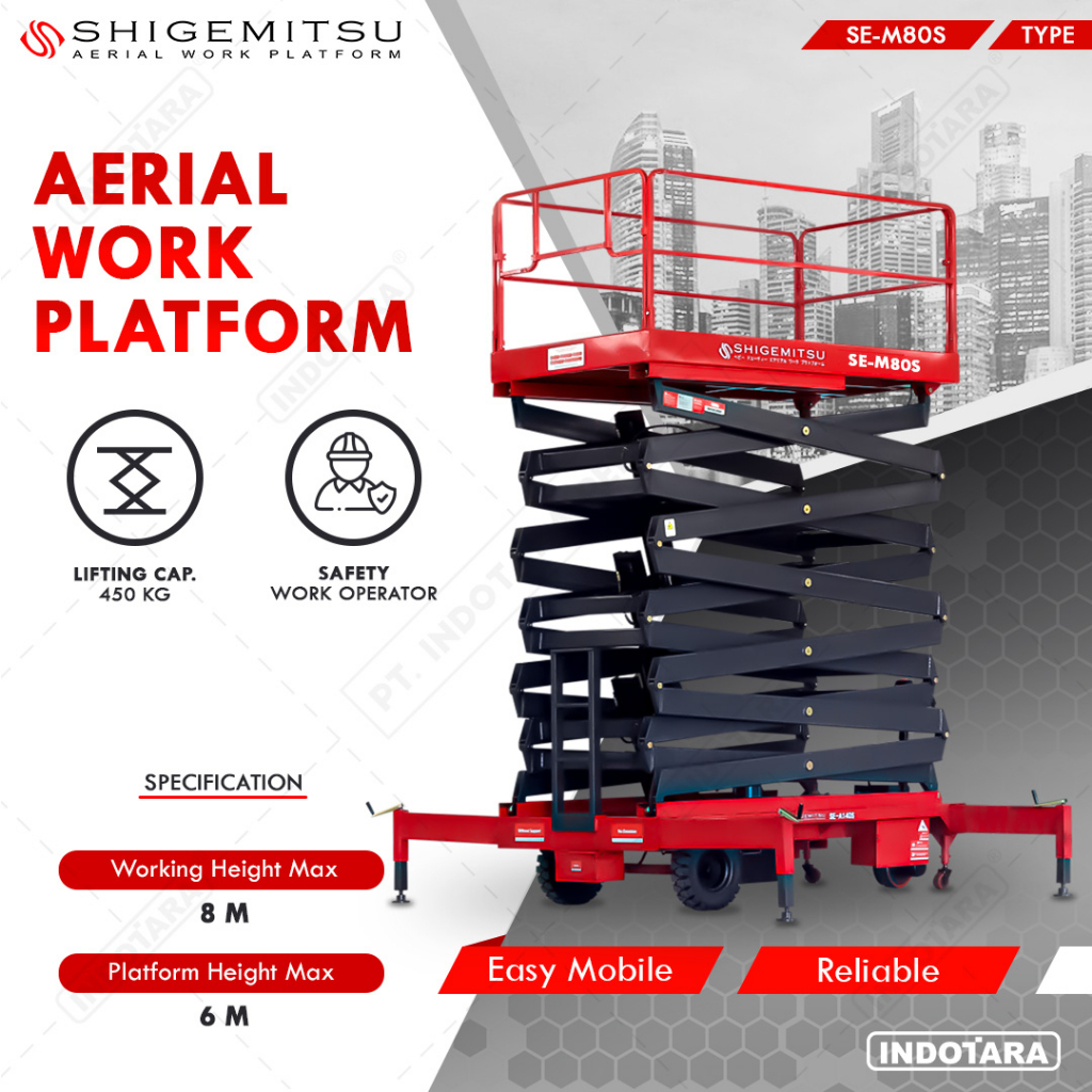 Tangga Elektrik - ELECTRIC PUSH MOBILE SCISSOR LIFT SE-M80S AC