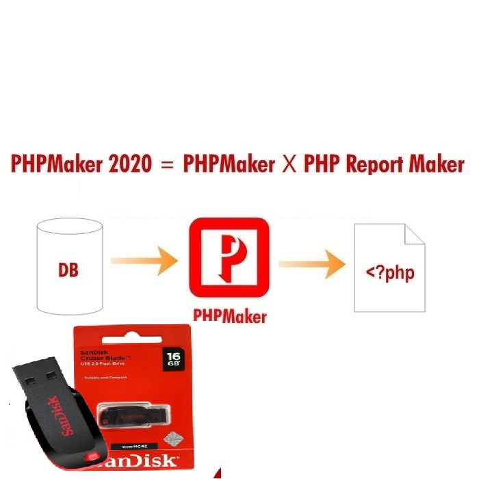 PHPMaker 2021 + DB AppMaker 4 + PHPRad + Bonus include Flashdisk 16GB