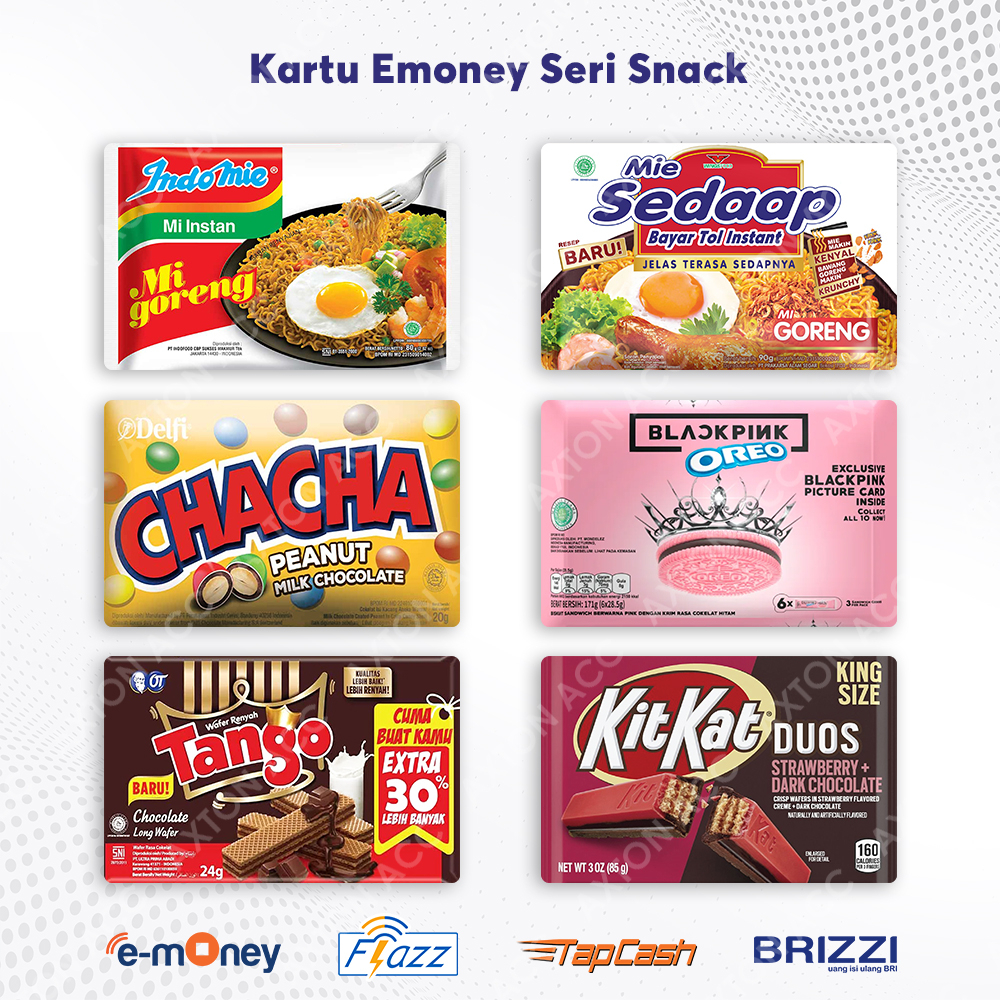 KARTU E MONEY E TOLL BRIZZI BRI FLAZZ BCA GEN 2 E MONEY MANDIRI TAPCASH BNI SERI SNACK