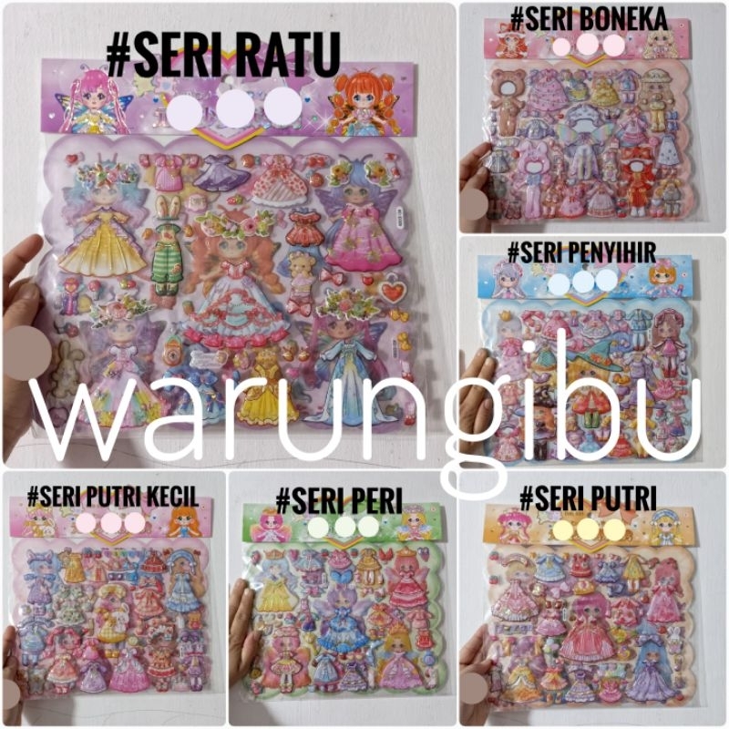Jumbo Dress Up Sticker Gambar Tempel Timbul Stiker Boneka Orang Baju Mainan Reward Anak