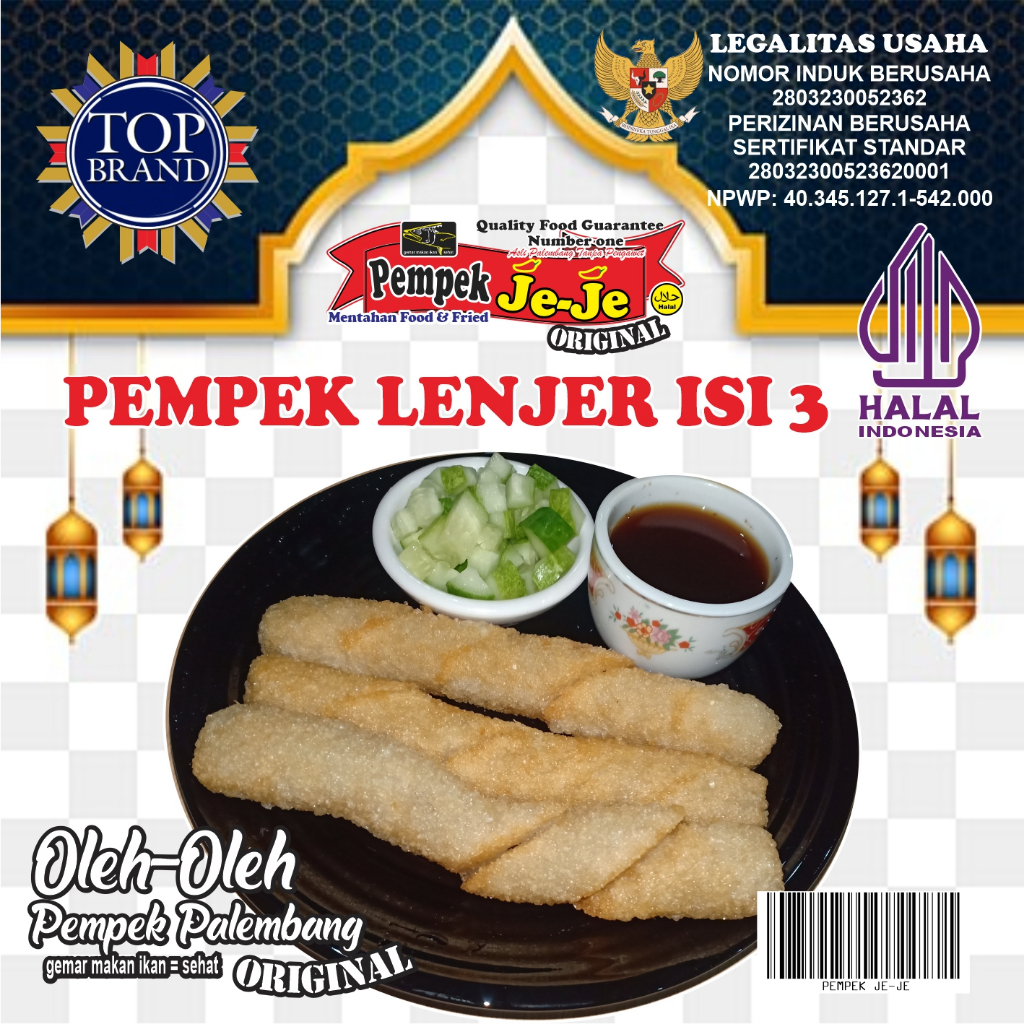 

PEMPEK LENJER ISI 3, KUAH MANIS