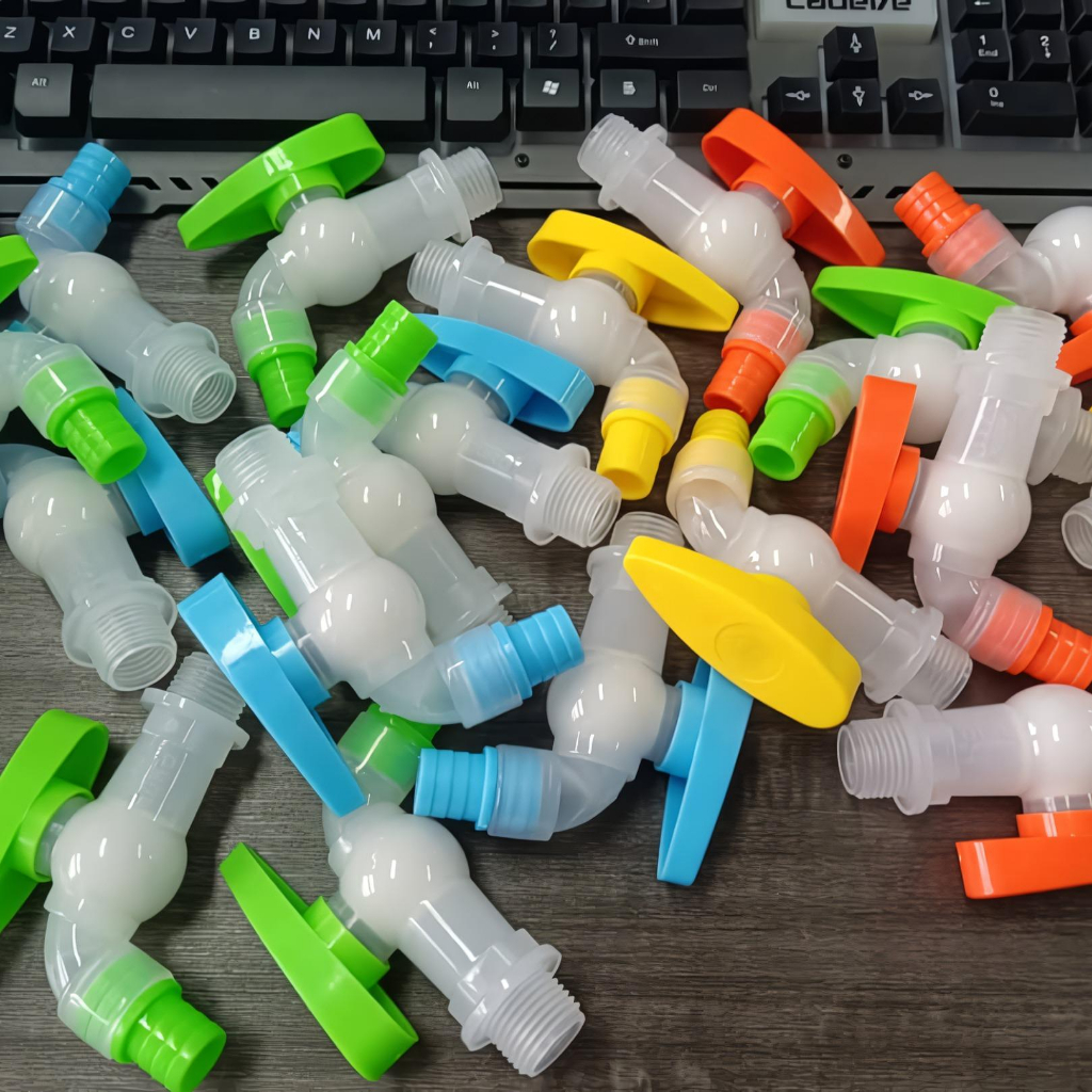 Kran PVC Euro  1box 24pcs 6 warna keran air plastik transparan warna-warni harga 1 dus 24pcs