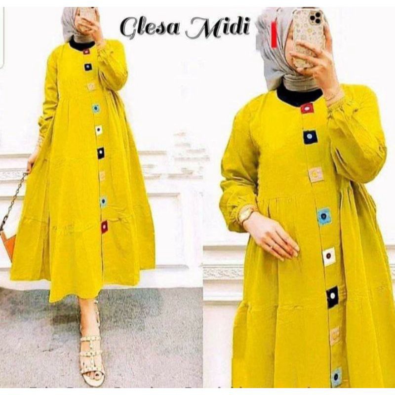 Poky Midi dress polka terbaru/poky midi dress viral/Mididressusun polkadot kecil