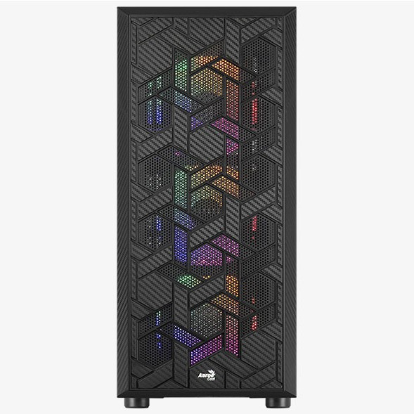 Case Aerocool Hive FRGB V2 Black | ATX | Tempered Glass | 4X FRGB Fan