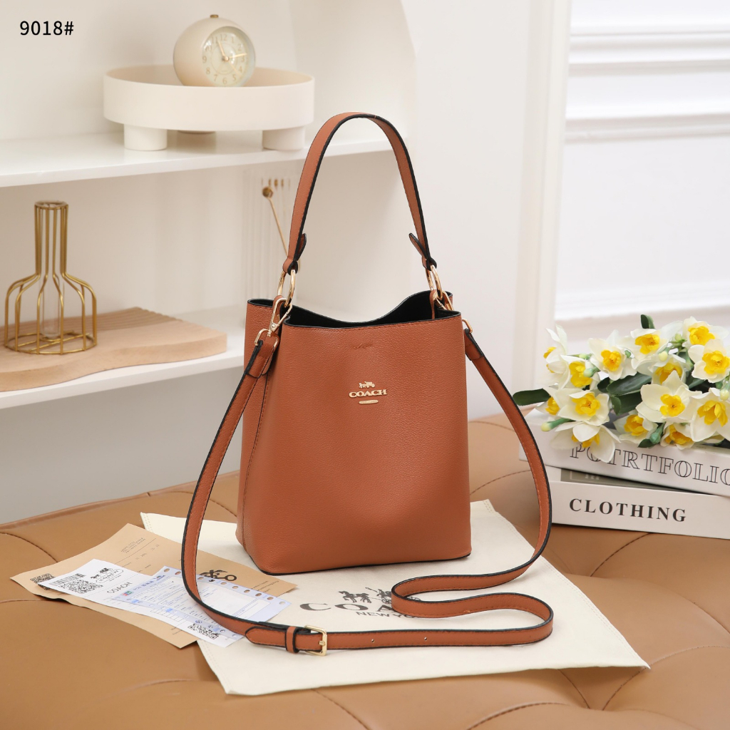 Coa 9018 Leather Small Town Bucket Bag