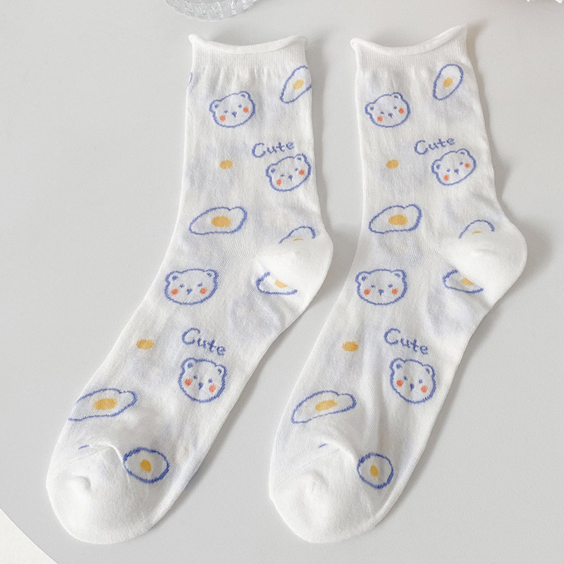Calf Length Socks With Cute Prints/ Kaos kaki sebetis 2250