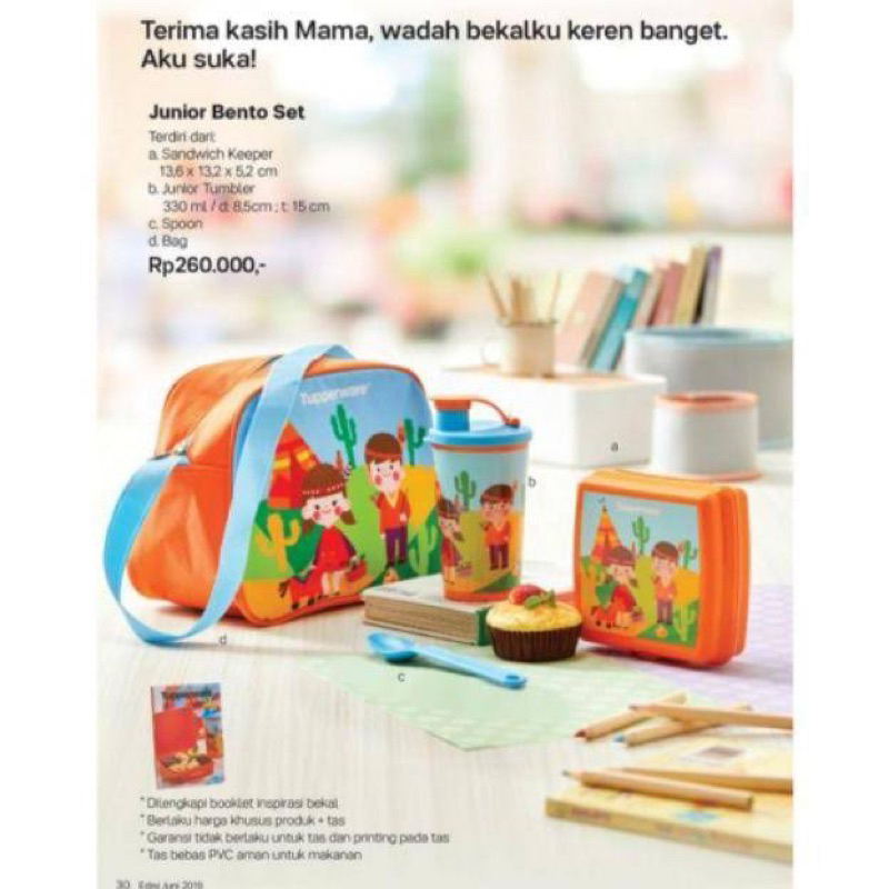 Tupperware junior bento set bekel tepak tempat makan anak set