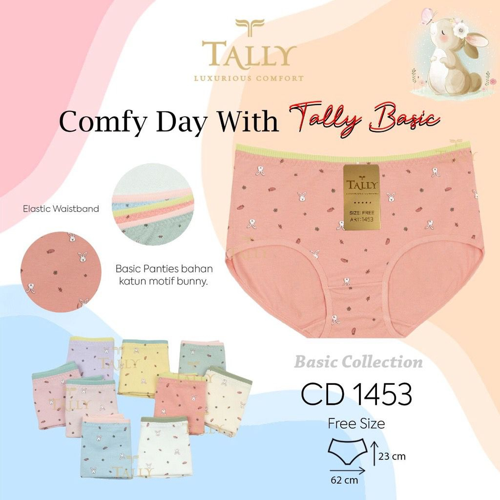 CD 1453 TALLY - TALLY CD CELANA DALAM DEWASA / REMAJA 1453 I FREE SIZE | FIT L | BAHAN KATUN Tally 1453 CD Celana Dalam Wanita Bahan Katun Fit To L-XLTALLY Celana Dalam Wanita Bahan Katun Fit to L - XL Motif Cerah CD 1453