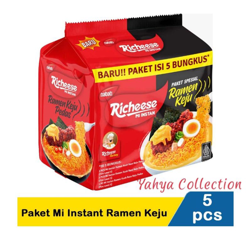 

mie Richeese ramen keju paket spacial isi 5 pcs