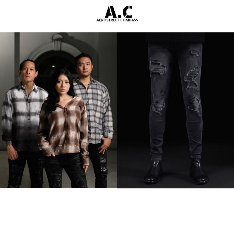 [ORIGINAL 100%] FLANNEL RUCAS / RUCAS SEASON 11 CELANA GREY CAVIAR LEATHER NEW BNIB