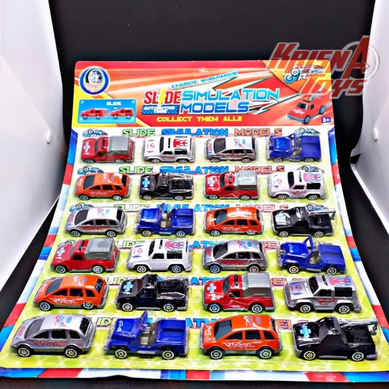 MAINAN ANAK MOBIL MINI SIMULATION MODELS/MINI CAR DIECAST/MOBIL MINI MURAH isi 24 pcs/Lembar