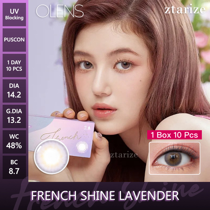 ztarize - Ready Stock - OLENS French Shine Lavender 1 Day Daily Soft Contact Lens 1 Box 10P - OLENS 