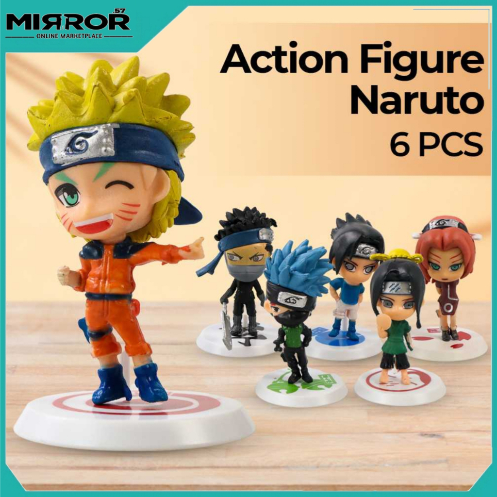 Action Figure Anime Karakter Naruto 6 PCS Pajangan Dinding
