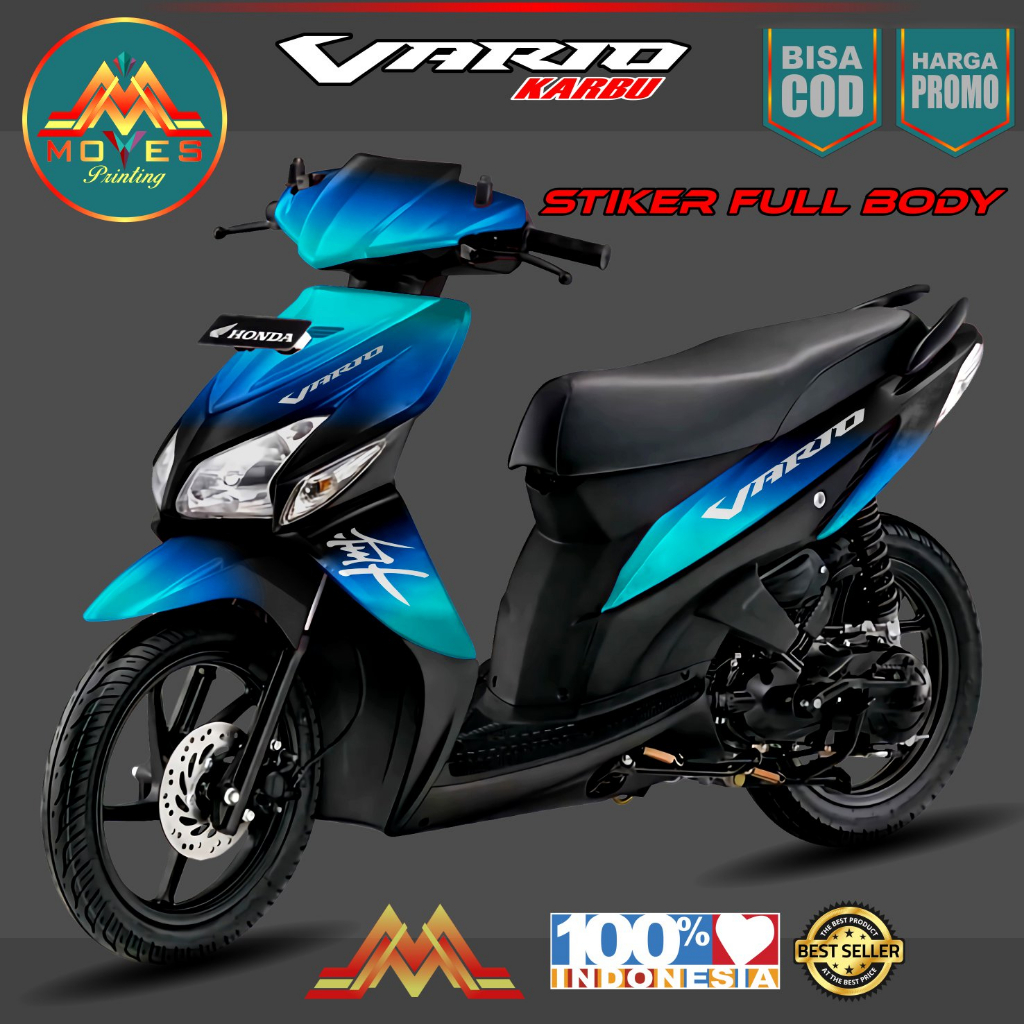 Decal Stiker Fullbody Vario 110 CW Karbu 2006 2007 2008 2009 Stiker honda Varop Karbu Warna Gradasi