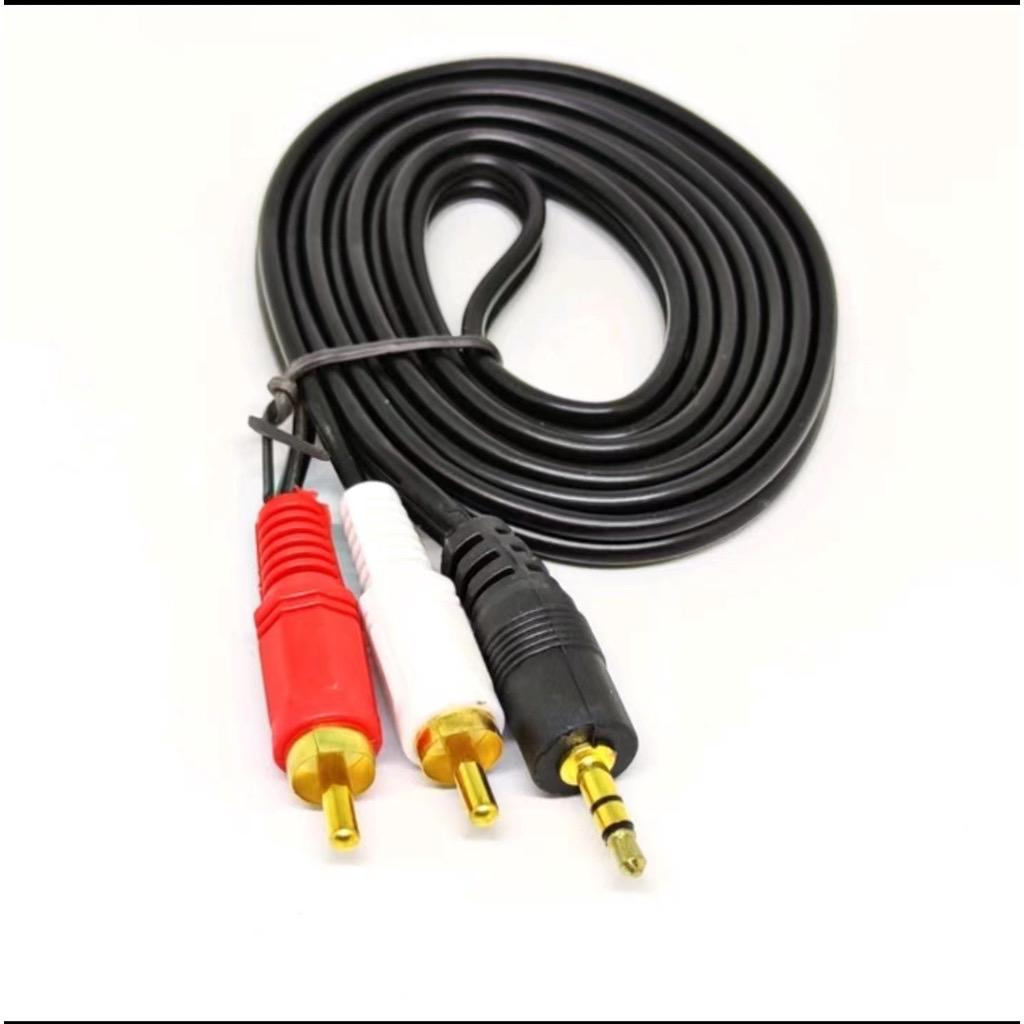 KABEL AUX 2 IN 1 KABEL AV AUDIO 2 IN 1 1,5 meter / KABEL RCA 2 IN 1 / JACK  3.5MM AUDIO RCA 2 IN 1  