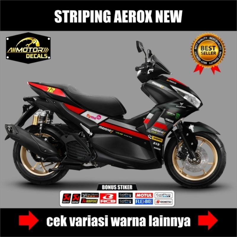 Striping Yamaha Aerox 155 New Conected/Abs Edisi Money - Stiker Motor Aerox 155 New