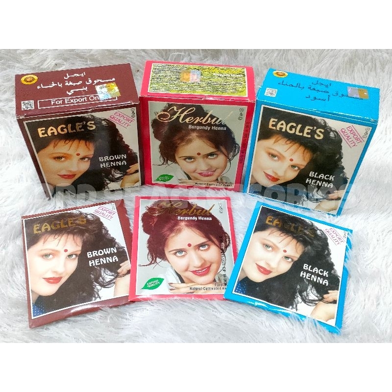 Hena Eagle's Semir Rambut bubuk/Pewarna rambut/Black/Brown/Burgundy - SEMIR RAMBUT