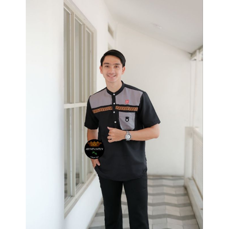 BAJU KOKO MUSLIM KURTA DEWASA TERBARU 2023 LENGAN PENDEK UKURAN JUMBO M - XXXL  BAHAN COTTON ADEM SERAP KERINGAT