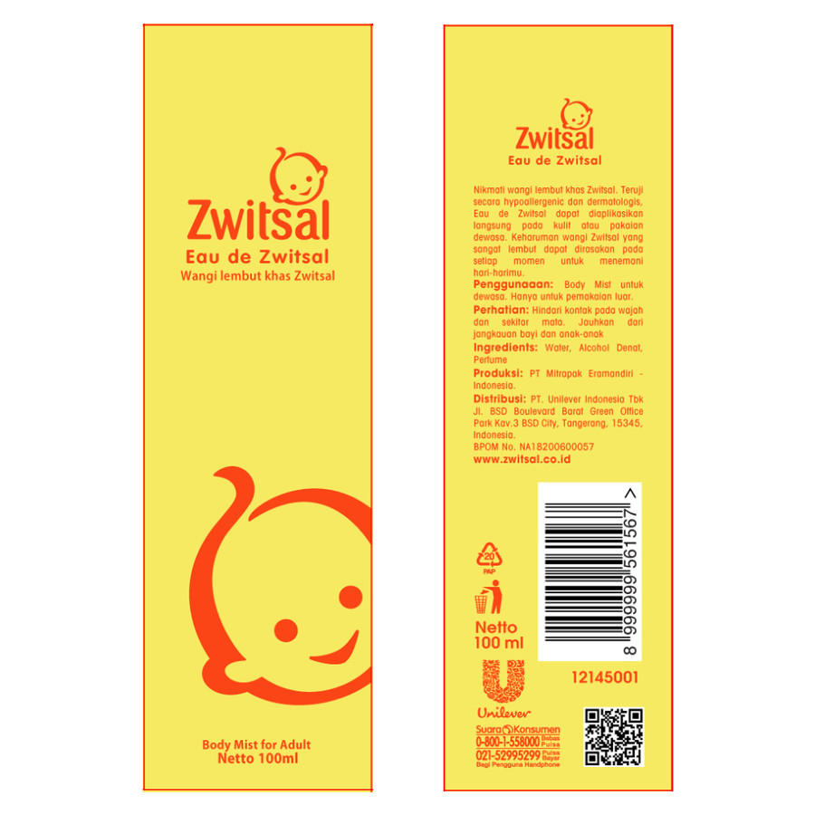 Zwitsal Eau De Toilette Body Mist 100ml