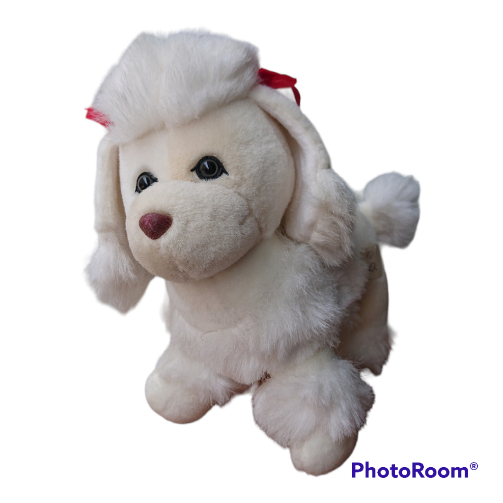 Boneka Guguk Anjing Dog Cantik Poodle Putih Lucu