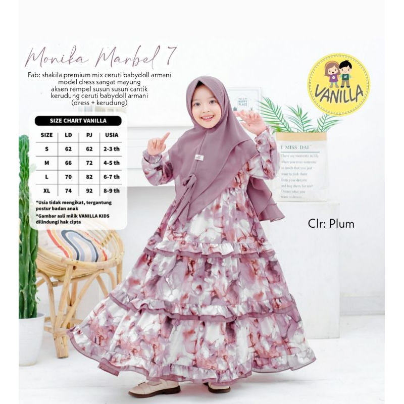 monica marbel#7 gamis syari anak by vanilla kids
