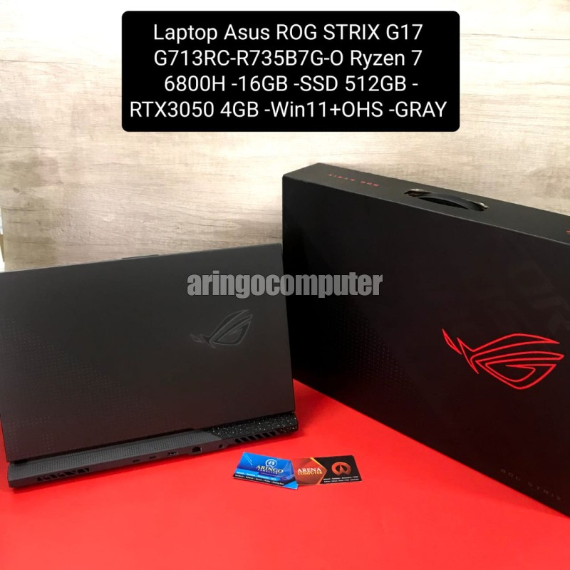 Laptop Asus ROG STRIX G17 G713RC-R735B7G-O Ryzen 7 6800H -16GB -SSD 512GB -RTX3050 4GB -Win11+OHS -GRAY