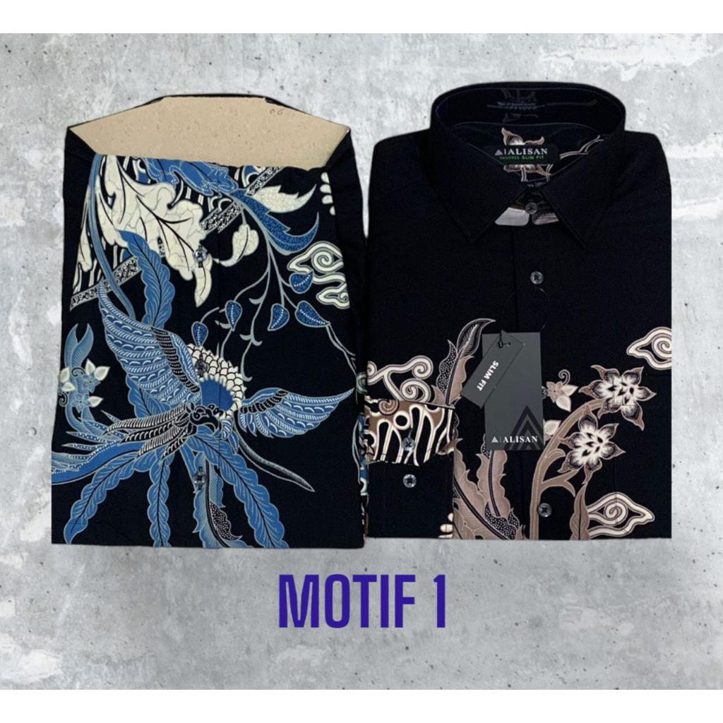 Kemeja Batik Pria Alisan Slimfit lengan panjang