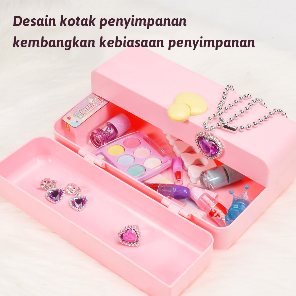 Uoptoy Beauty Playset Mainan/ Mainan Kosmetik Anak/riasan mainan anak/Mainan Make Up Anak Perempuan Tidak Beracun/Children Pretend Play / Mainan Make Up Bag