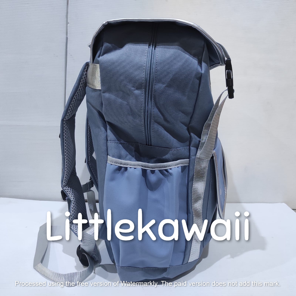 LK/Tas Ransel Laptop Backpack Parasut Sekolah Fashion Korean Style Anak Remaja Dewasa CLBD 2 Kantong Depan Gesper Import