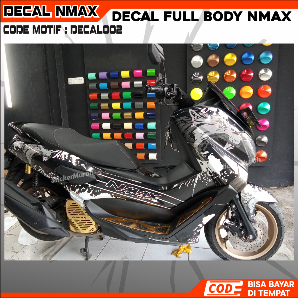 DECAL MOTOR NMAX MOTIF SERIGALA FULL BODY NMAX UNTUK NMAX OLD DAN NMAX NEW