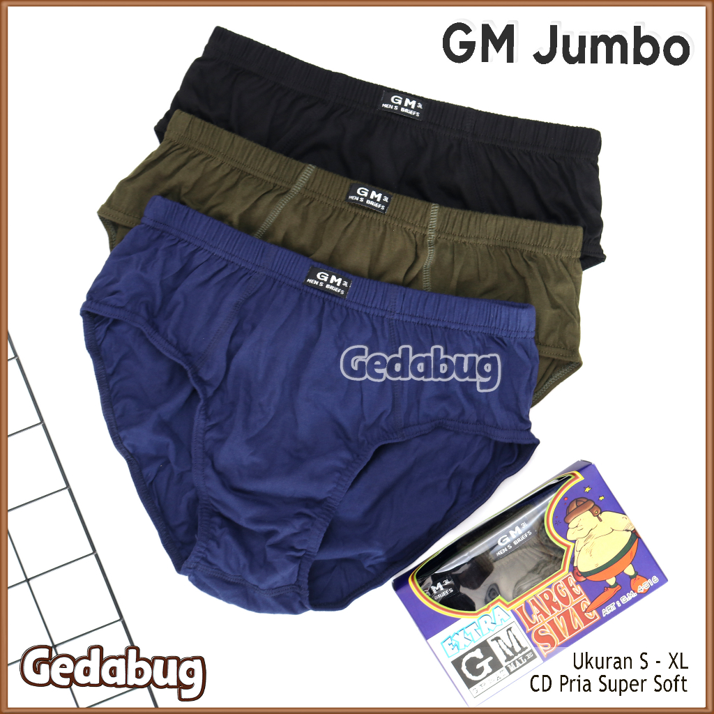 3 Pcs - CD Pria dewasa GT-Man GM-4016 | Celana dalam Pria Jumbo | Gedabug