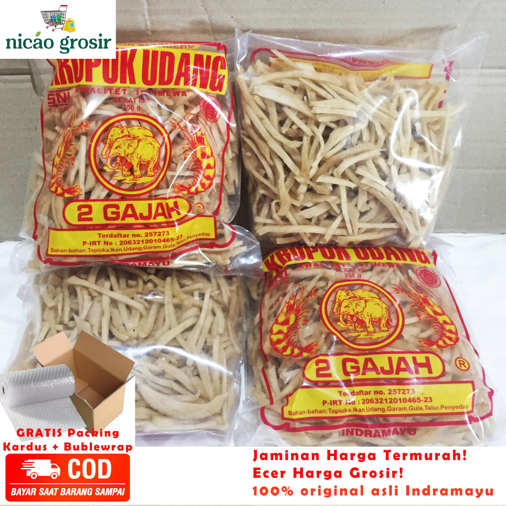 

PROMO! Kerupuk Udang 2 GAJAH STIK 250g Indramayu Kerupuk seblak udang mentah indramayu krupuk seblak kualitas sama dengan PADI KAPAS sembako murah ramadhan lebaran