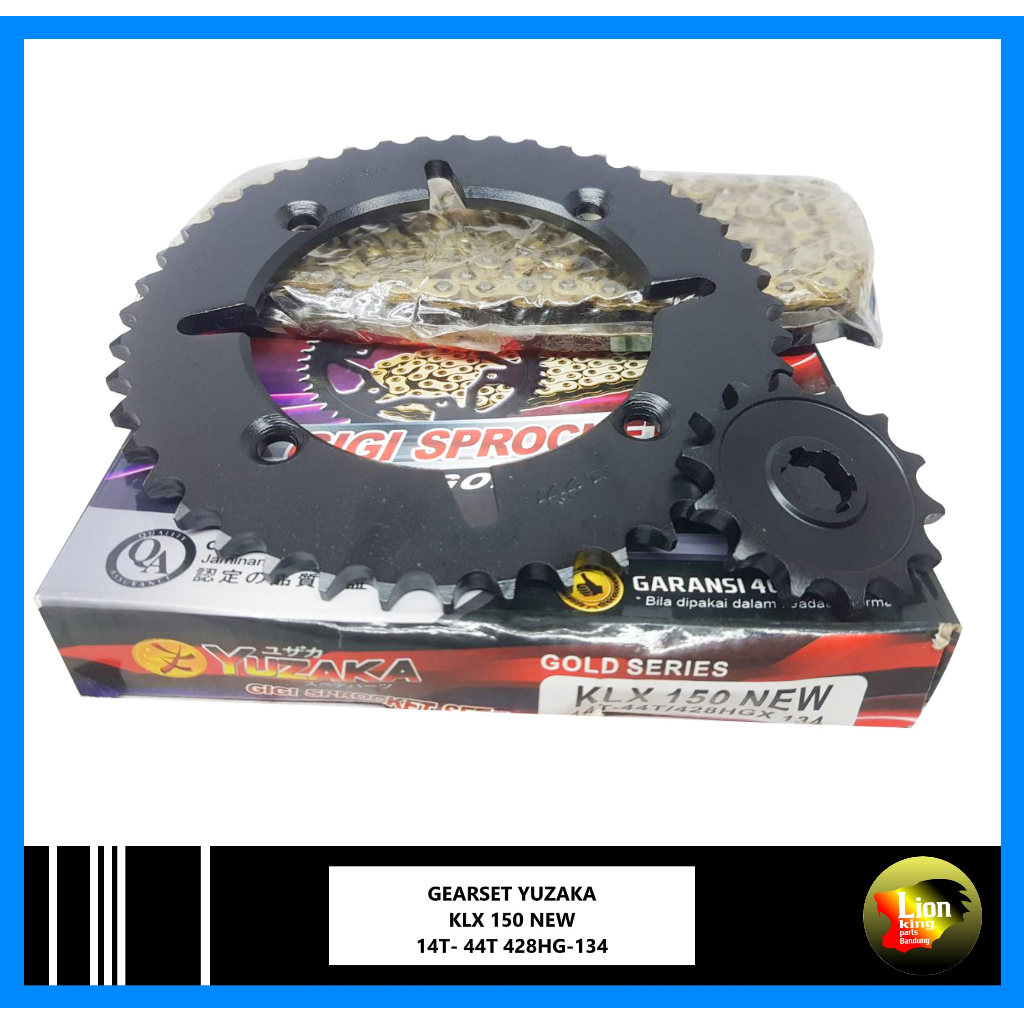 GEARSET GEAR SET KLX NEW 150 BF YUZAKA RANTAI GOLD
