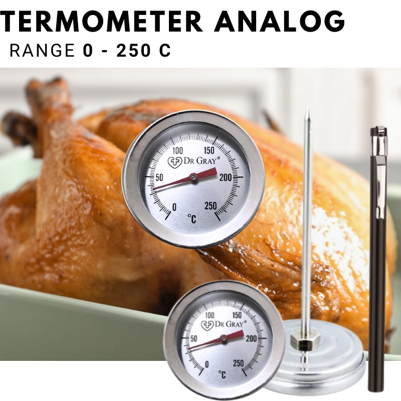 [GRAY.STORE178] Termometer Makanan Analog Kopi Susu Teh Minyak Thermometer Stainless Coffee Milk Air DR GRAY - TMA1