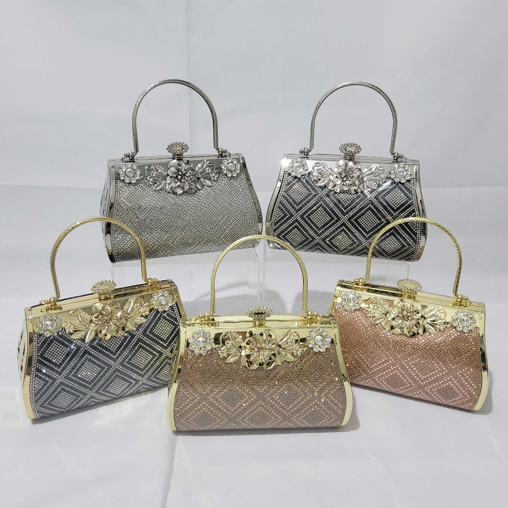 Tas Pesta Farnell Wanita Ukuran Besar Cantik Clutch Diamond 2914/2900 Elegan