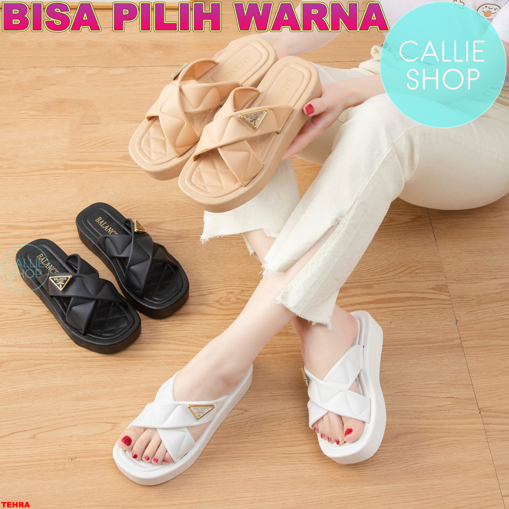 Sandal Platform Tinggi 4cm Silang Sol Tebal Jelly BLC 8868-A2 TBS3TLX