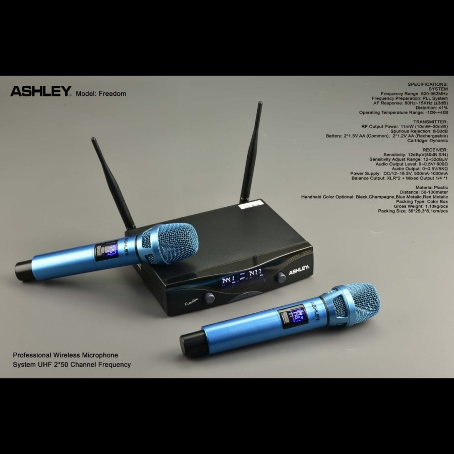 mic wireless Ashley freedom original cocok untuk vocal karaokey ORI