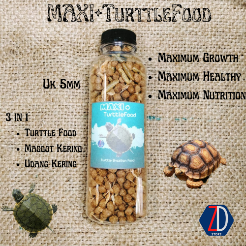 Makanan KuraKura Brazilian Sulcata Adult/Dewasa 3IN1 Extract Shrimp Maggot Dried