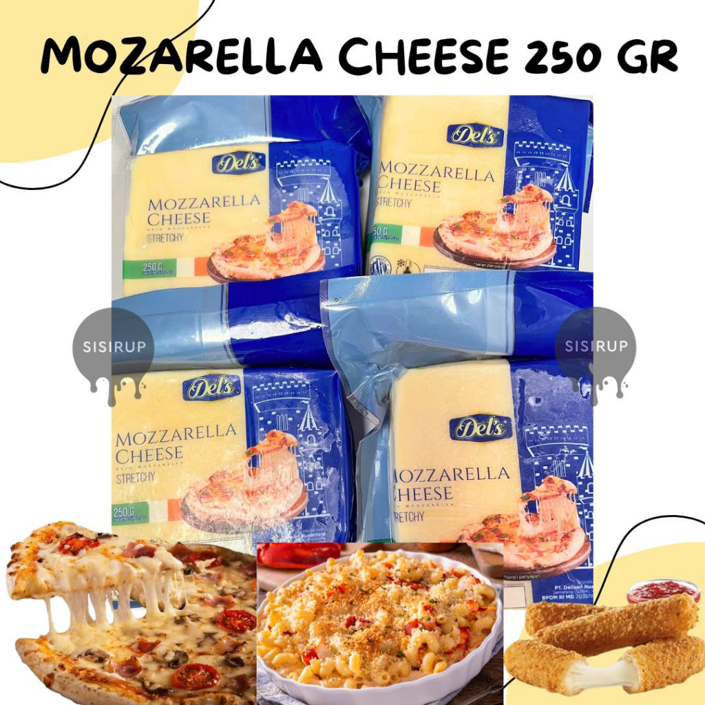 DEL'S Mozzarella Cheese 250GR / Keju Mozzarella / Cheese / Mozzarella