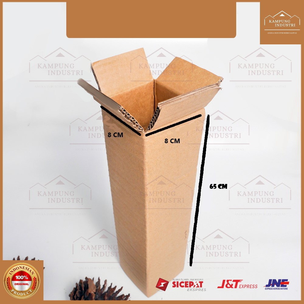 

KARDUS PACKING PANJANG SINGGLE WALL UKURAN 8X8X65