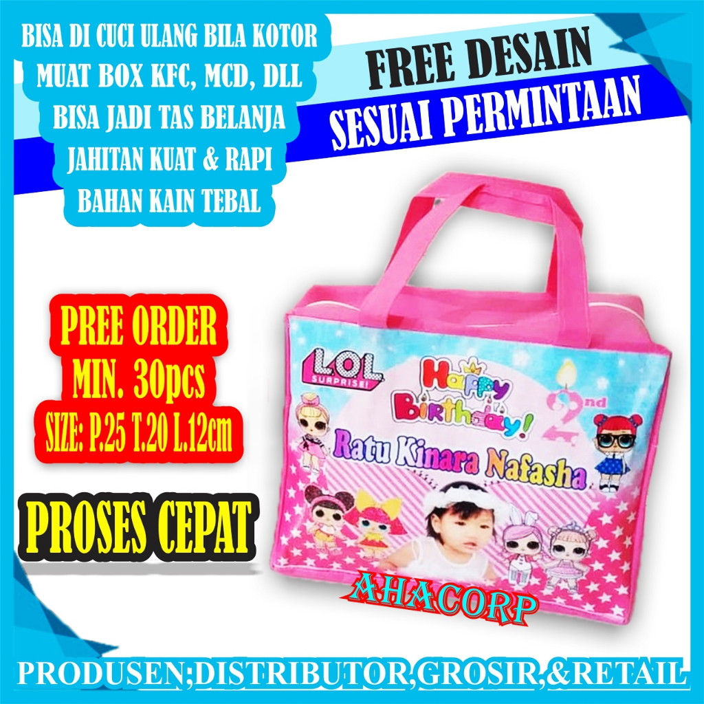 

tas souvenir Goodie Bag perlengkapan pesta ulang tahun Ultah anak BISA BELI SATUAN DAN CUSTOM